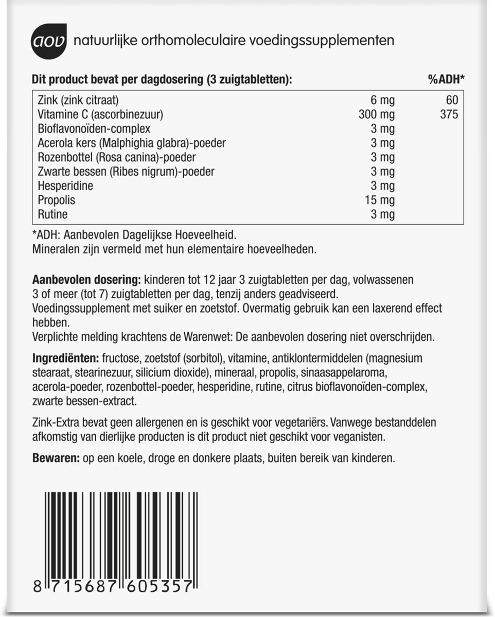 AOV 535 Zink-Extra zuigtabletten3 AOV 535 Zink-Extra zuigtabletten3