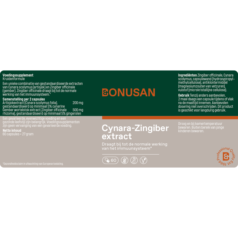 Bonusan Cynara-Zingiber Extract etiket Cynara-Zingiber Extract