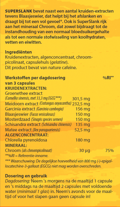 SuperSlank ingredienten SuperSlank ingredienten