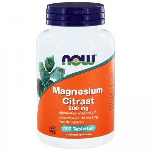 Magnesium Citraat 200mg NOW 100tab