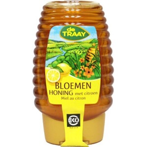 Bloemen honing met citroen knijpfles