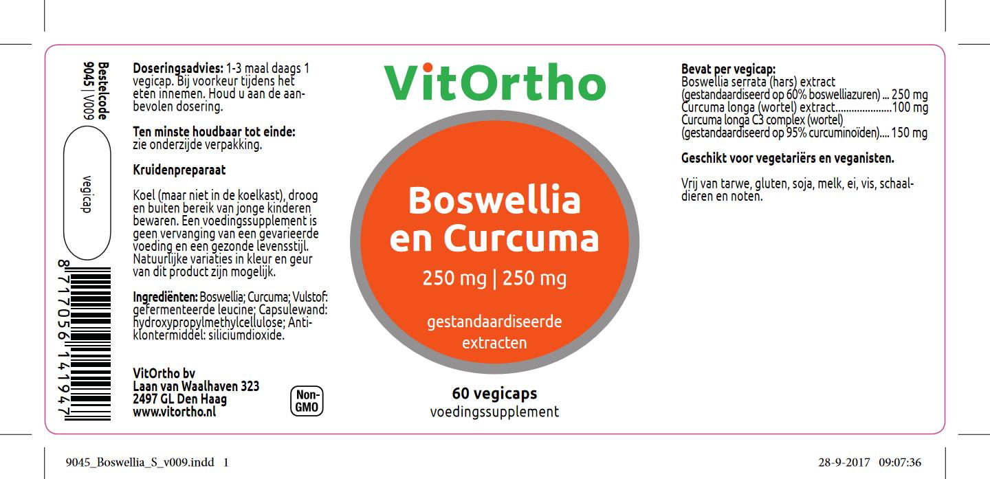 Boswellia 250 mg en curcuma 250 mg Vitortho1 Boswellia 250 mg en curcuma 250 mg Vitortho 60cap
