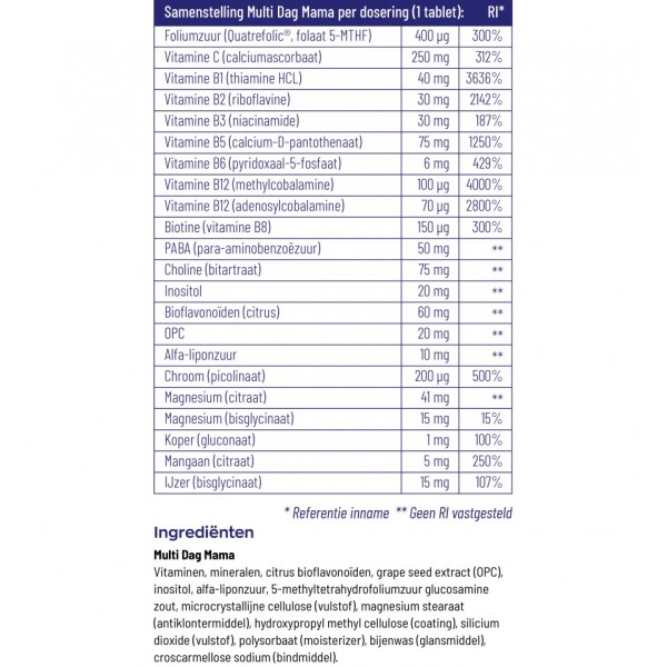 Multi Dag & Nacht Mama Vitakruid 2x90st inhoud a
