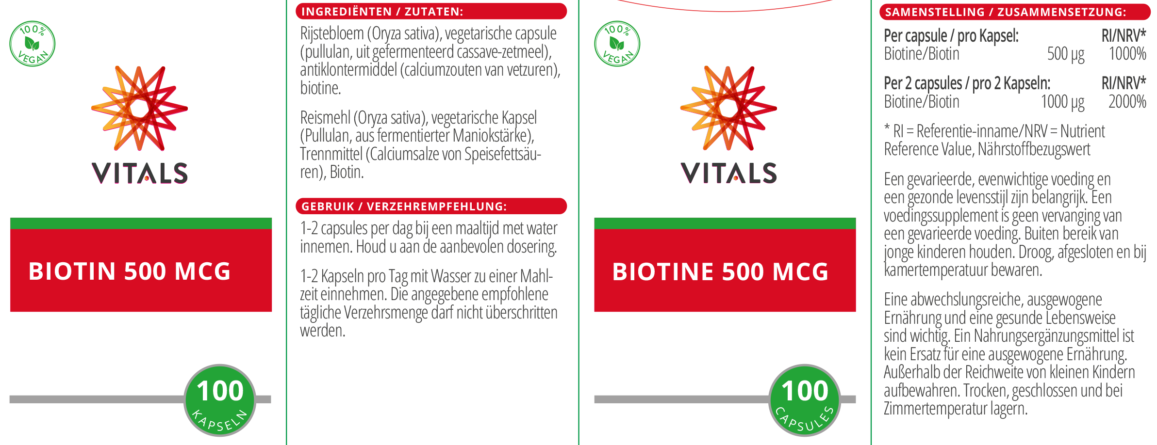 Vitals Vitamine B8 biotine Vitals Vitamine B8 biotine