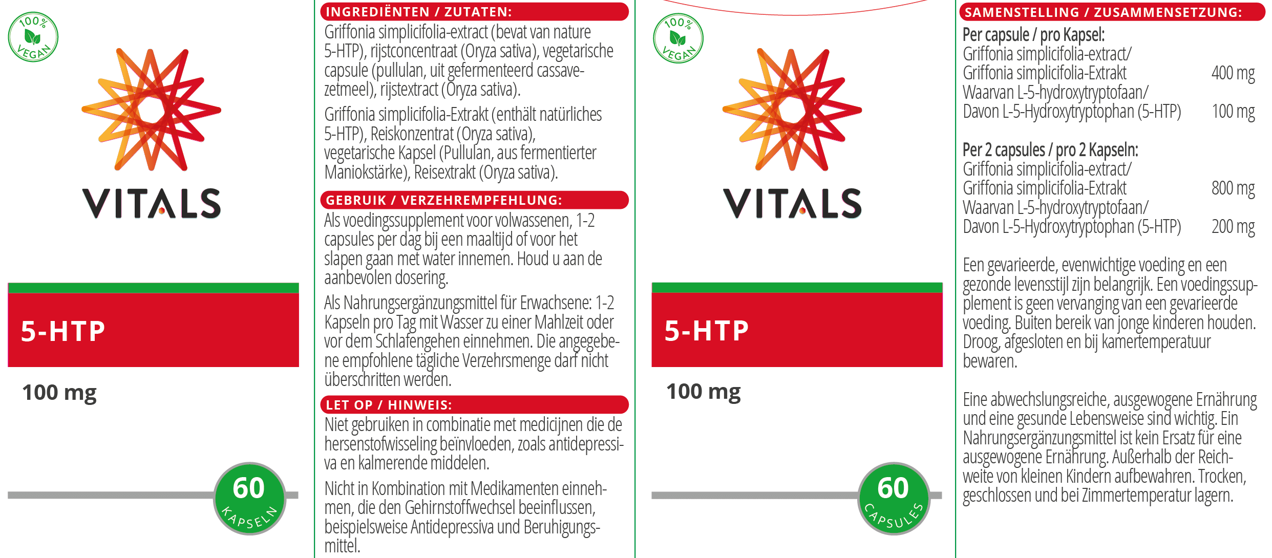 5-HTP 100mg Vitals 5-HTP 100mg Vitals