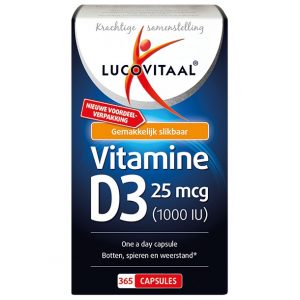 Vitamine D2 25 mcg Lucovitaal 365cap