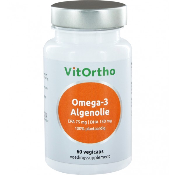Vitortho omega-3 algenolie epa75mg dha 60sft