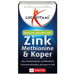 Lucovitaal zink methionine & koper 60tb