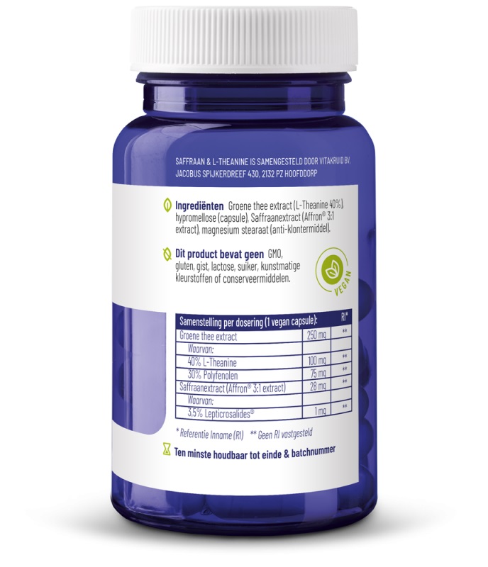 Vitakruid Saffraan 28mg & L-theanine 90vc2