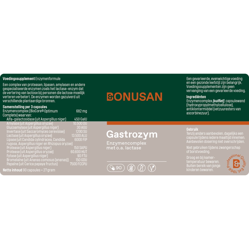 Gastrozym Bonusan etiket Gastrozym etiket