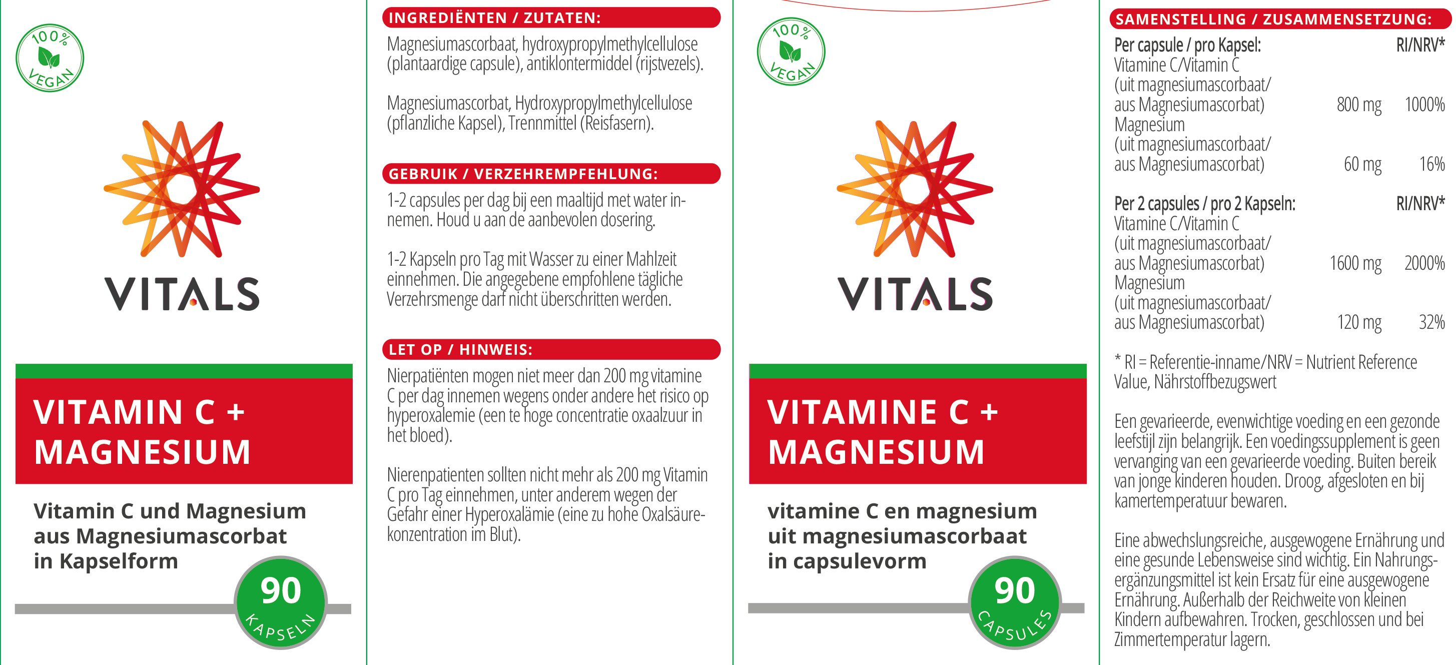 Vitals Vitamine C etiket