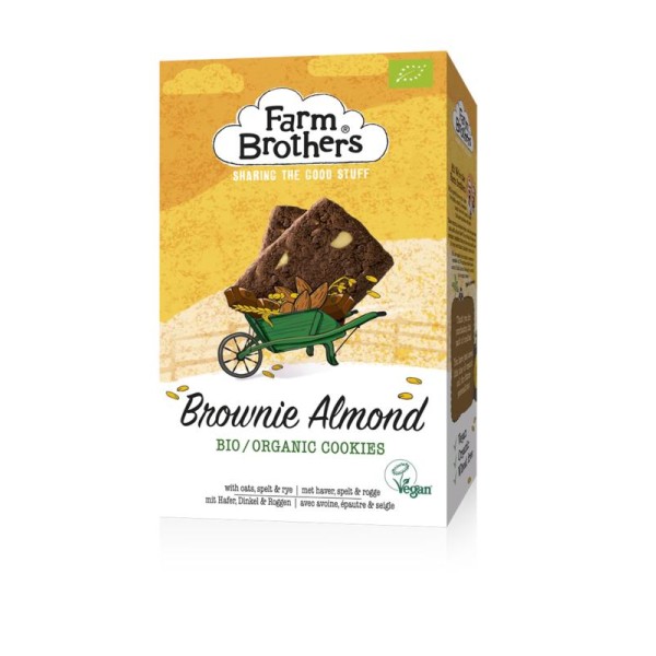 Brownie & almond koekjes bio & vegan Farm Brothers 150g