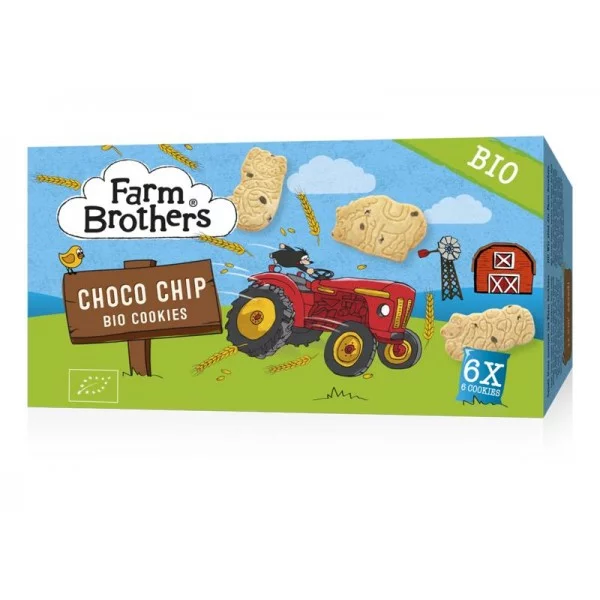 Kids chocolate chip cookies 6 x uitdeelzakjes Farm Brothers 102g