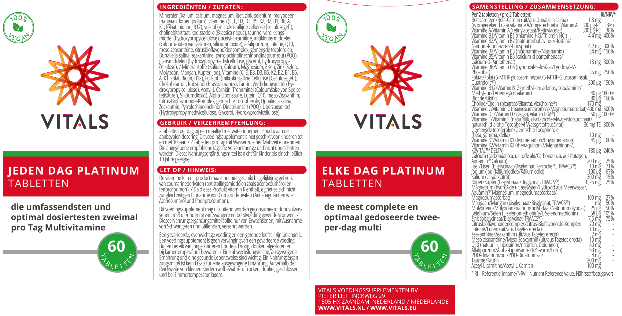 Vitals Elke Dag Platinum etiket Elke Dag Platinum