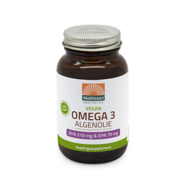 Vegan omega-3 algenolie DHA 210 mg EPA 70 mg mattisson