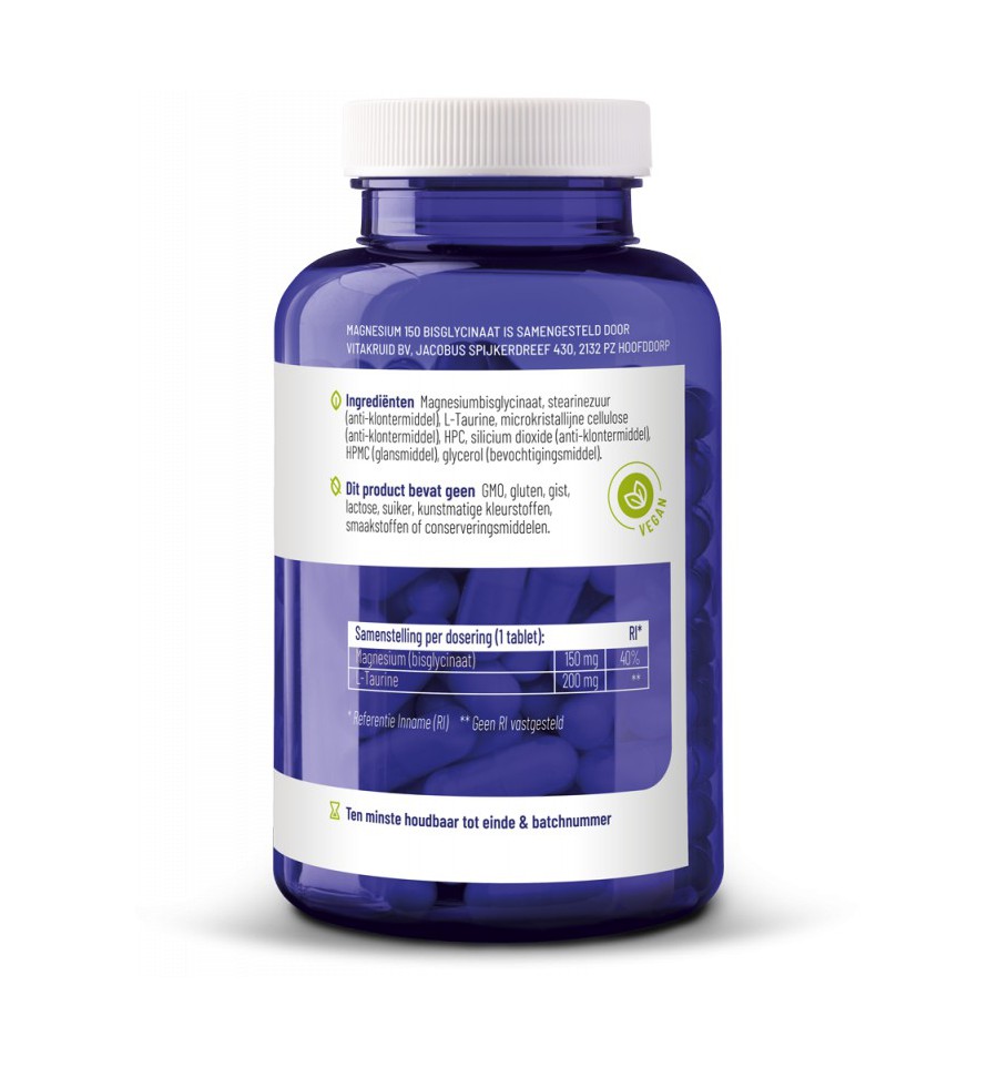Magnesium 150 Bisglycinaat Vitakruid2 Magnesium 150 Bisglycinaat Vitakruid2