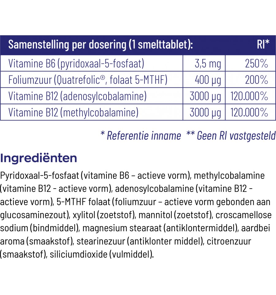 B12 Combi 6000 met Folaat & P-5-P Vitakruid 3 B12 Combi 6000 met Folaat & P-5-P Vitakruid 3