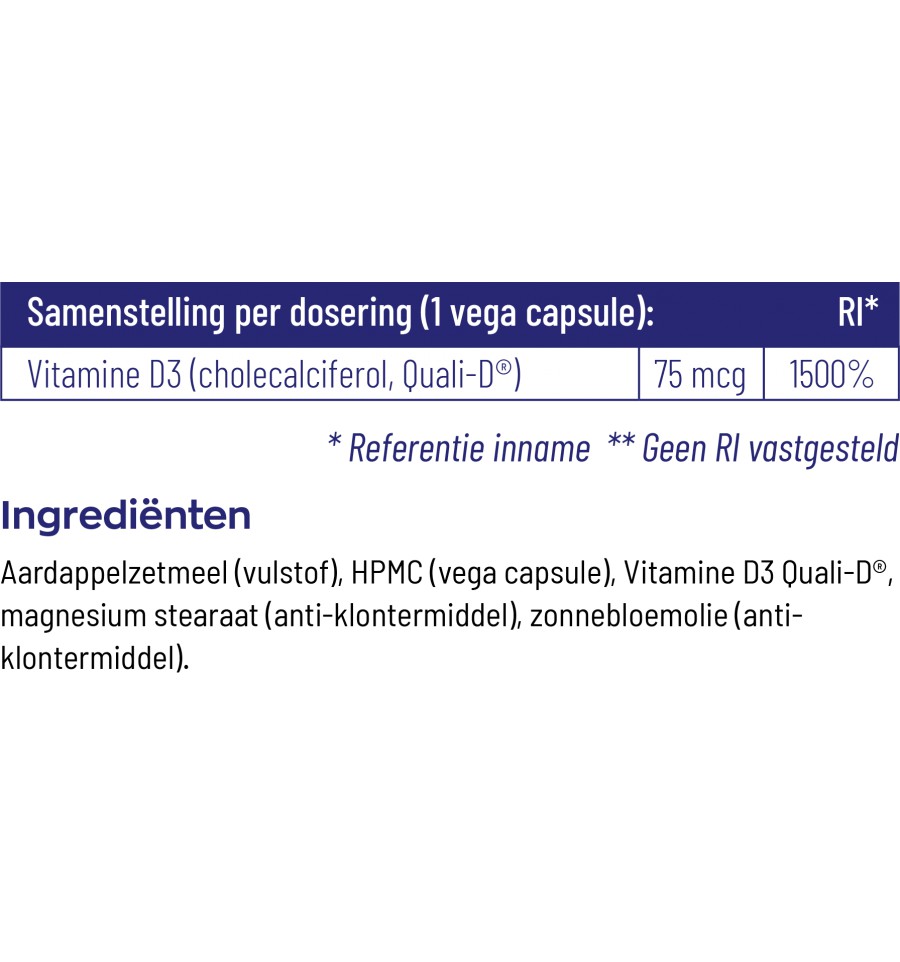 Vitamine D3 75mcg / 3000 IE Vitakruid3 Vitamine D3 75mcg / 3000 IE Vitakruid3