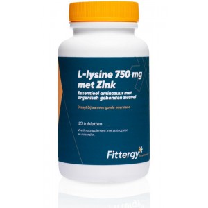 L-Lysine 750 mg met zink Fittergy 60tb