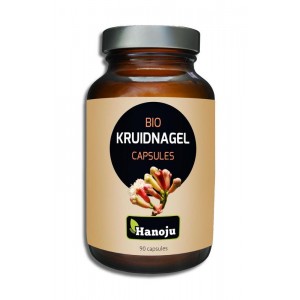 Hanoju kruidnagel capsules bio - Kruidenpreparaat Samenstelling per dagdosering van 6 capsules Kruidnagelpoeder 3000 mg Ingredienten Kruidnagelpoeder*, glansmiddel hydroxypropylmethylcellulose *uit gecontroleerde biologische teelt Gebruik 6 capsules verdeeld over de dag met veel water innemen Goed afgesloten, droog, koel en beschermd tegen directe lichtinval bewaren. Fabrikant Hanoju BV Roelvinkstraat 1 7101 GN Winterswijk Dit product is een voedingssupplement. Aanbevolen dosering niet overschrijden. Een gevarieerde, evenwichtige voeding en een gezonde levensstijl zijn belangrijk. Een voedingssupplement is geen vervanging van een gevarieerde voeding. Buiten bereik van jonge kinderen houden. Droog, afgesloten en bij kamertemperatuur bewaren, tenzij anders geadviseerd op het etiket. Raadpleeg een deskundige alvorens supplementen te gebruiken in geval van zwangerschap, lactatie, medicijngebruik en ziekte 500mg 90ca