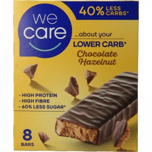 Lower carb tussendoortje chocola & hazelnoot We Care 8st