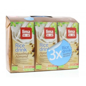 Rice drink hazelnoot-amandel 200ml bio Lima 3st