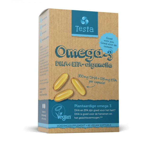 Omega 3 algenolie 300mg DHA + 125mg EPA vegan Testa 60vc