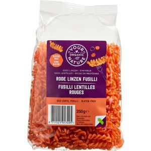 Rode linzen pasta glutenvrij Your Organic Nat 250g