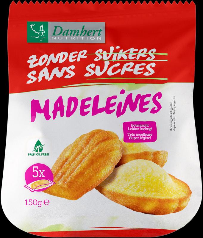 Madeleines zonder suiker Damhert 150g