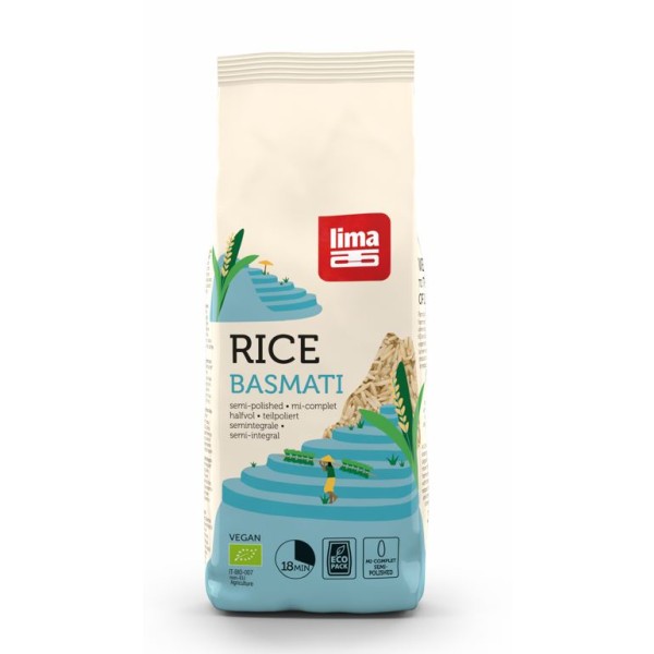 Rijst basmati halfvolkoren bio Lima 500g | De Gezondheidslijn