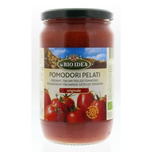 Tomaten gepeld (glas) bio Bioidea 660g