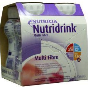 Multi fibre aardbei 200ml Nutridrink 4st