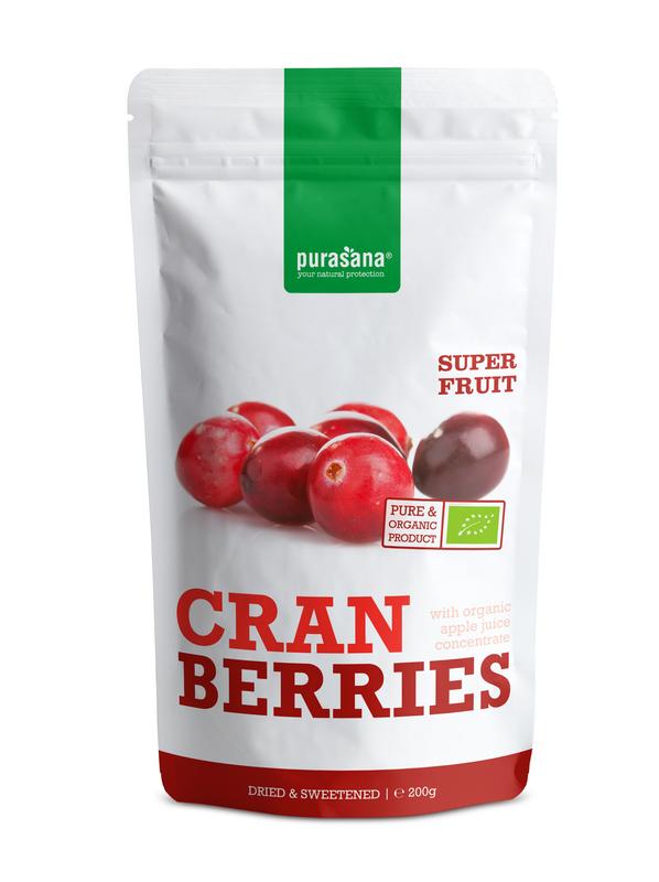 Veenbessen/cranberries vegan bio Purasana 200g