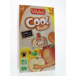 Coolfruit appel-perzik-abrikoos 90 gram bio Vitabio 12x90g