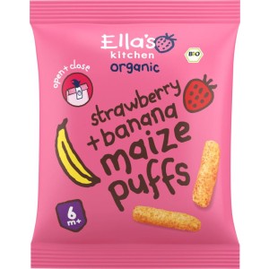 Maize puffs aardbei/banaan 6+ maanden bio Ella's Kitchen 20g