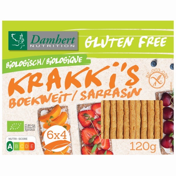 Boekweit krakki s glutenvrij bio Damhert 120g