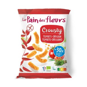 Chips gepoft tomaat basilicum glutenvrij bio vegan Pain Des Fleurs 75g