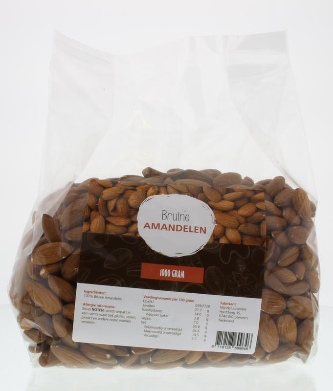 Bruine amandelen Mijnnatuurwinkel 1000g