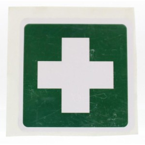 Sticker groen wit kruis Heka 1st