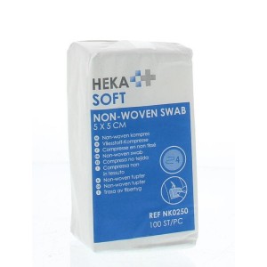 Non woven kompres 5 x 5 4-laags Heka Soft 100st
