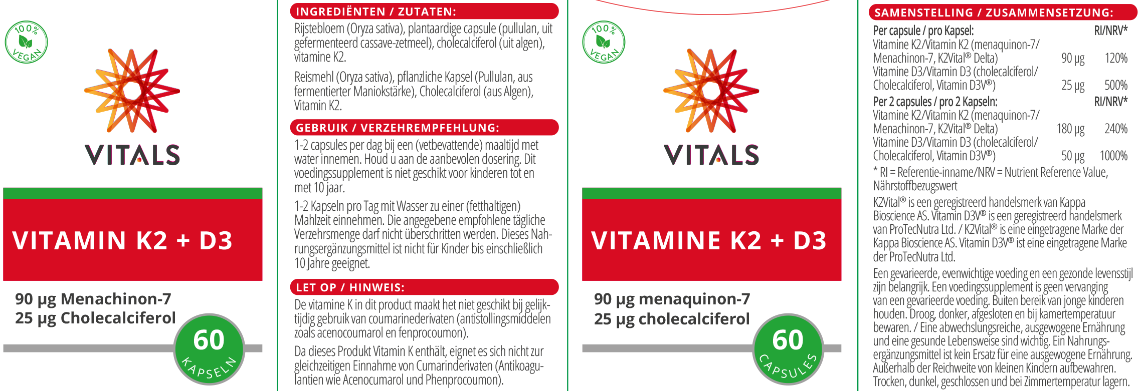 Vitals Vitamine K2 + D3 Vitals Vitamine K2 + D3