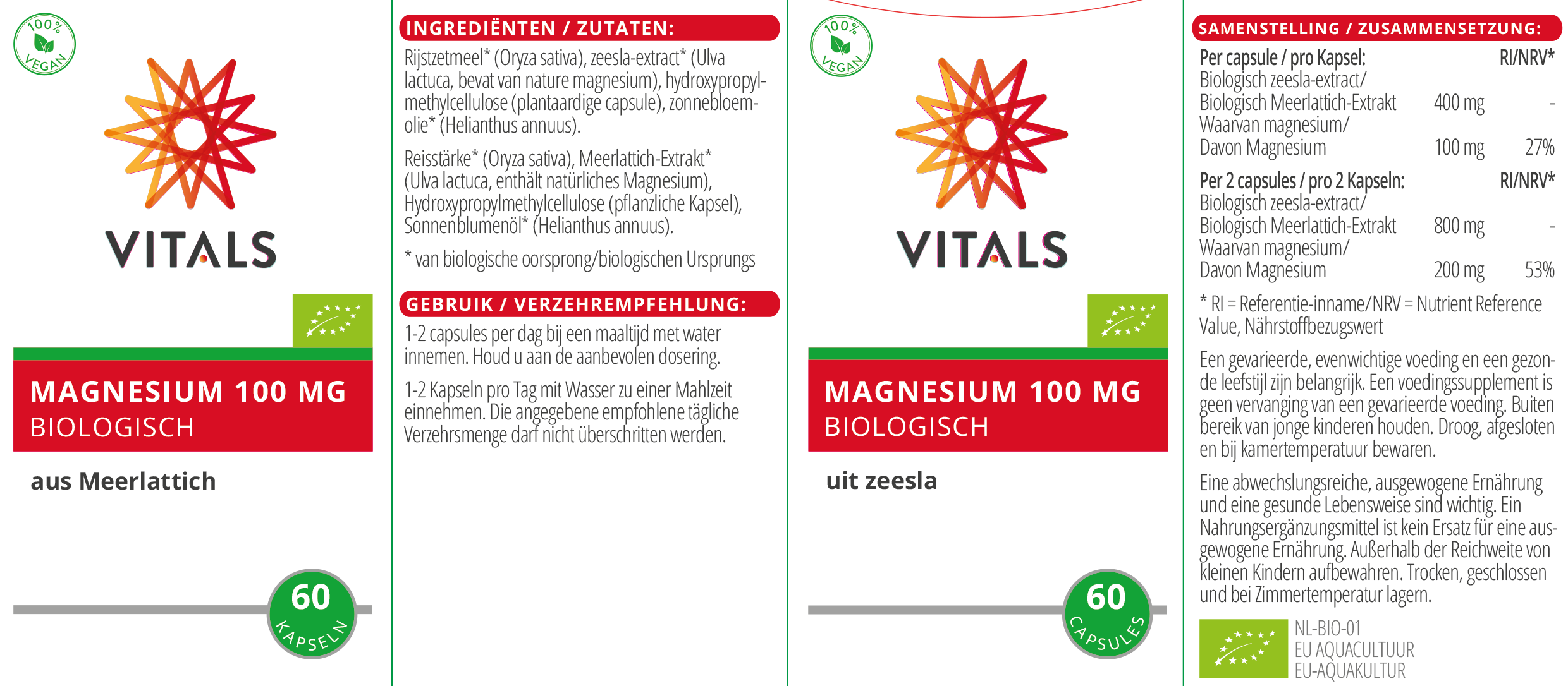 Magnesium-Biologisch-etiket Magnesium-Biologisch-etiket