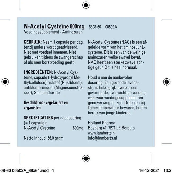 N-acetyl cysteine etiket