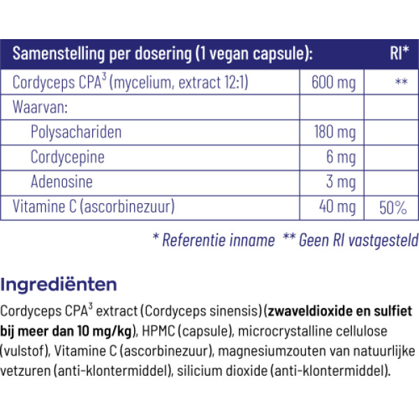 Cordyceps CPA3 etiket