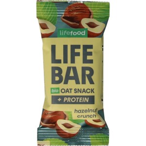 Lifebar oatsnack proteine hazelnoot crunch bio Lifefood 40g