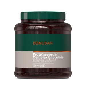 Proteinepoeder Complex Chocolade potje voorzijde