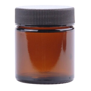 Zalfpot/cremepot incl deksel amber bruin glas 30ml Helios Holland 5st