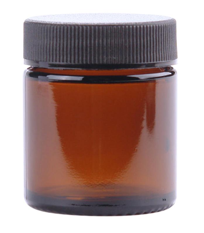 Zalfpot/cremepot incl deksel amber bruin glas 30ml Helios Holland 5st