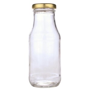 Sapfles glas 250ml met twist off dop goud Helios Holland 16st