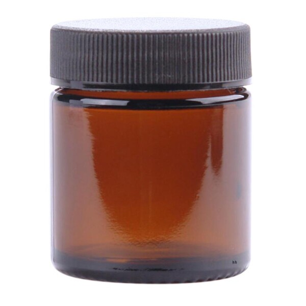 Zalfpot/cremepot incl deksel amber bruin glas 30ml Helios Holland 72st